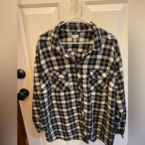Croft & Barrow Black and White Checkered Shirt